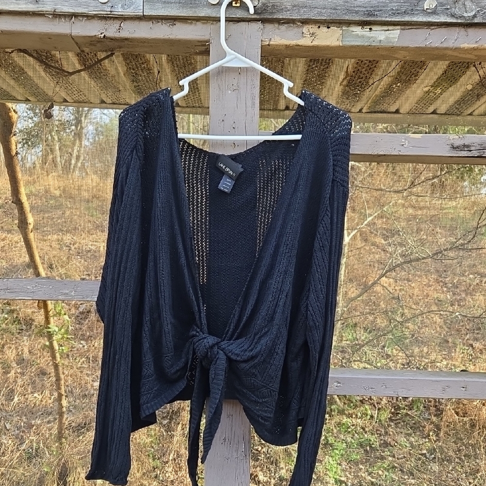 Lane Bryant Slouchy Black Knit Cardigan